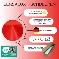 Sensalux Tischdecke, abwaschbar, Vorteilspack, 10 Stück, 1m x 1m, Rot