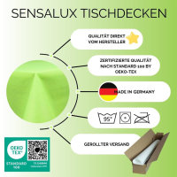 Sensalux Tischdecke, abwaschbar, Vorteilspack, 10 Stück, 1m x 1m, Apfelgrün