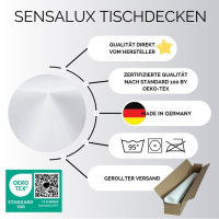 Sensalux Tischdecke, abwaschbar, Vorteilspack, 10 Stück, 1m x 2,5m, Weiß