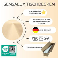 Sensalux Tischdecke, abwaschbar, Vorteilspack, 10 Stück, 1m x 2,5m, Creme