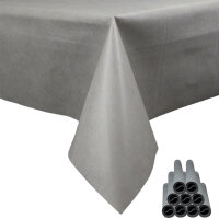 Sensalux Tischdecke, abwaschbar, Vorteilspack, 10 Stück, 1,18m x 2,5m, Grau