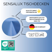 Sensalux Tischdecke, abwaschbar, Vorteilspack, 10 Stück, 1,18m x 2,5m, Hellblau