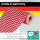 Sensalux Tischläufer 50cm x 25m Karomuster, Weiß-Rot