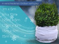 BioHelfer© Wintervlies, 120g/m², 1,5m x 10m, inkl. 5 Befestigungsbänder, Frostschutz für Pflanzen