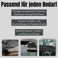 BioHelfer Abdeckplane, wasserdicht + atmungsaktiv, Holzplane, Anti-Schimmel, Anthrazit, 1,5m x 25m