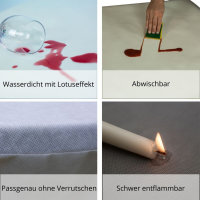 Sensalux Stehtischhusse Weiß, 70-80cmØ Schleifenband: Creme