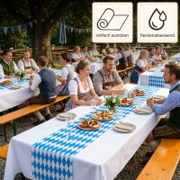 Sensalux Oktoberfest Tischwäsche, bayrische Raute, Tischläufer 0,15m x 25m