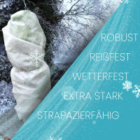 BioHelfer Frostschutzvlies, 115g/m², Kälteschutz für Pflanzen, inkl. 3 Befestigungsbänder, 1,5m x 5m, Weiß
