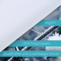 BioHelfer Frostschutzvlies, 115g/m², Kälteschutz für Pflanzen, inkl. 3 Befestigungsbänder, 1,5m x 5m, Weiß