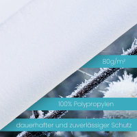 BioHelfer Kübelpflanzensack + Befestigungsband, Frostschutz für Pflanzen, 85cm Ø, Höhe: 150cm, Weiß