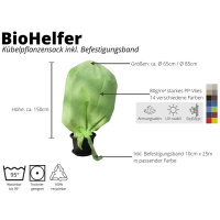 BioHelfer Kübelpflanzensack + Befestigungsband, Frostschutz für Pflanzen, 85cm Ø, Höhe: 150cm, Bordeaux