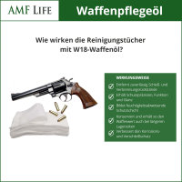 AMF Life Waffenpflegetücher in W18-Öl getränkt, 40 Stk.