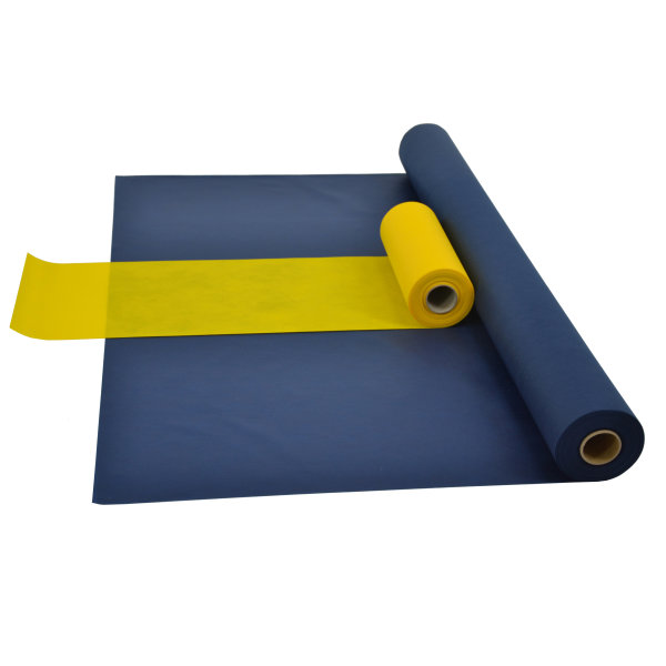 Sensalux Kombi-Set 1 Tischdeckenrolle 1m x 25m blau + Tischläufer 30cm gelb