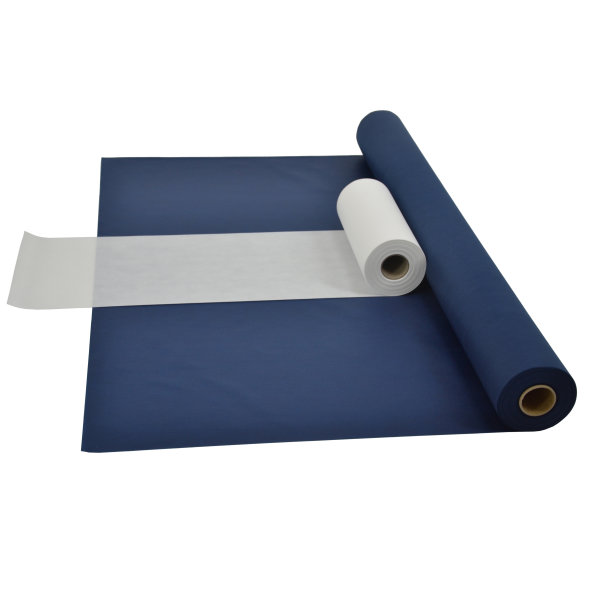 Sensalux Kombi-Set 1 Tischdeckenrolle 1m x 25m blau + Tischläufer 30cm weiß