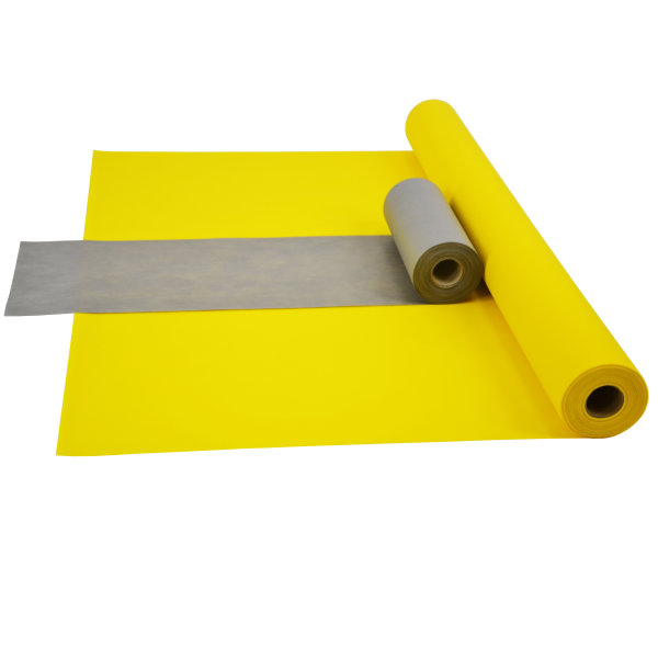 Sensalux Kombi-Set 1 Tischdeckenrolle 1m x 25m gelb + Tischläufer 30cm grau