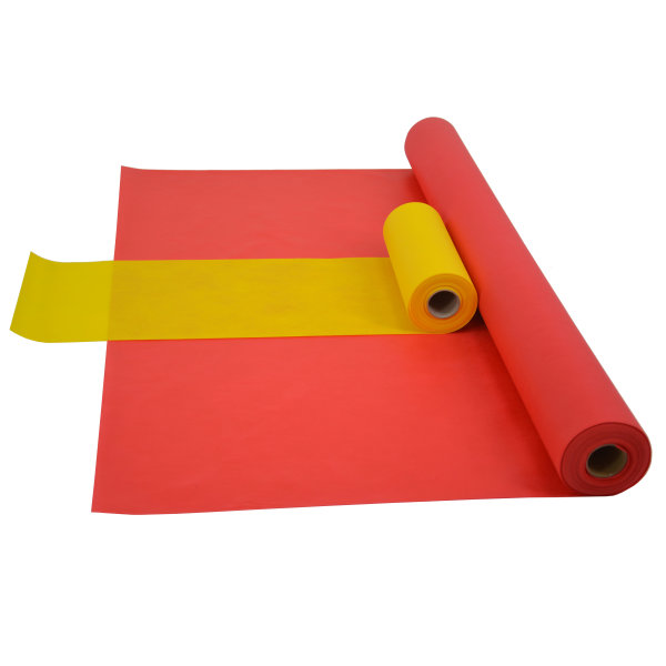 Sensalux Kombi-Set 1 Tischdeckenrolle 1m x 25m rot + Tischläufer 30cm gelb