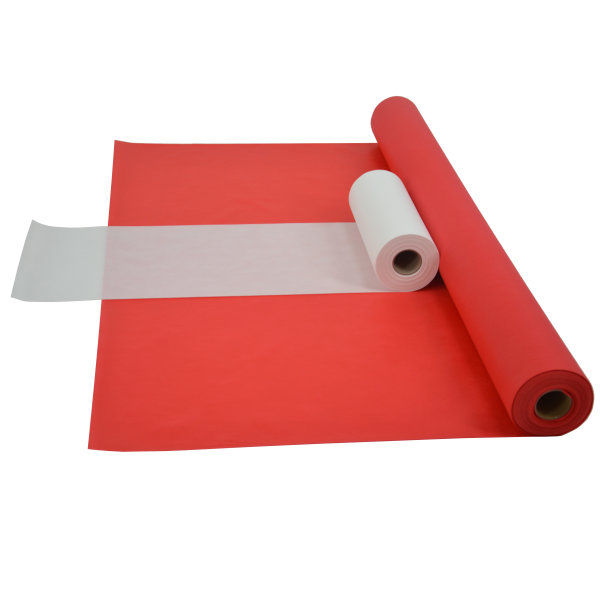 Sensalux Kombi-Set 1 Tischdeckenrolle 1m x 25m rot + Tischläufer 30cm weiß