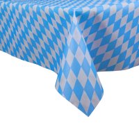 Sensalux abwaschbare Tischdecke, 1m x 1m, Bavaria / Raute Blau-Weiß