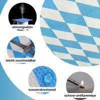 Sensalux Abwaschbare Tischdecke 1m x 2,5m Bavaria / Raute Blau-Weiß