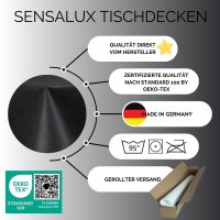 Sensalux Abwaschbare Tischdecke 1m x 2,5m Schwarz