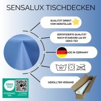 Sensalux abwaschbare Tischdecke, 1,18m x 2,5m, Hellblau
