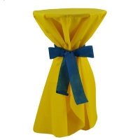 Sensalux Stehtischüberwurf: Gelb, Schleifenband: Blau