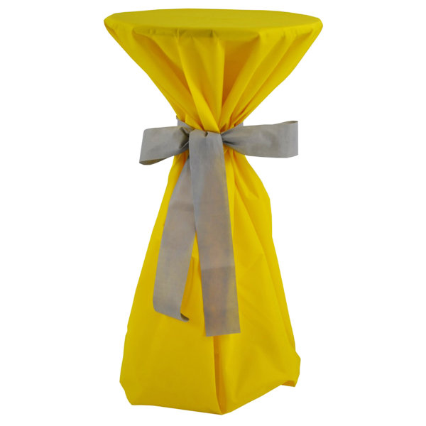 Sensalux Stehtischüberwurf: Gelb, Schleifenband: Grau