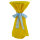 Sensalux Stehtischhusse 60cm Ø gelb, Schleifenband hellblau