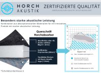 Horch Akustik Deckensegel mit Beleuchtung, 120cm x 240cm - 2,88m², Schneeweiß (Vlies) ohne Rahmen, 6 Strahler + RGB-Lichtleiste (bunt)