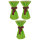 3 Stück Stehtischüberwürfe Sensalux, Überwurf apfelgrün Schleifenband bordeaux