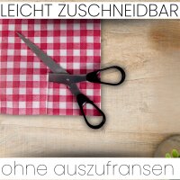 Sensalux Tischdeckenrolle, wasserabweisend, 80g/m², bis zu 45% Recyclat, 1,49m x 25m, Karomuster (Weiß-Rot)