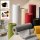 Sensalux Tischdeckenrolle, wasserabweisend, 80g/m², bis zu 45% Recyclat, 1,49m x 25m, Karomuster (Weiß-Rot)