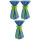 3 Stück Stehtischüberwürfe Sensalux, Überwurf hellblau Schleifenband apfelgrün