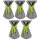 5 Stück Stehtischüberwürfe Sensalux, Überwurf grau Schleifenband apfelgrün