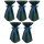 5 Stück Stehtischüberwürfe Sensalux, Überwurf grün Schleifenband ozeanblau