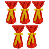 5 Stück Stehtischüberwürfe Sensalux, Überwurf rot Schleifenband gelb