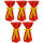5 Stück Stehtischüberwürfe Sensalux, Überwurf rot Schleifenband gelb