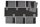 Filz-Kult, Tischläufer 1,5m x 40cm schwarz, 8x Bestecktasche schwarz, 8x Glasuntersetzer grau, 8x Tischset grau