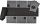 Filz-Kult, Tischläufer 2,5m x 40cm schwarz, 12x Glasuntersetzer schwarz, 12x Tischset grau