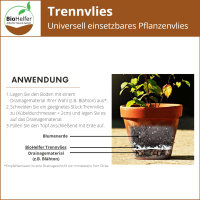 BioHelfer Trennvlies für Blähton, wasserdurchlässig, universell einsetzbares Pflanzvlies 1m x 5m