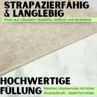 Sensalux Sitzkissen für Bierbänke, Sitzpolster aus robustem Nadelfilz, Grau 2er Pack