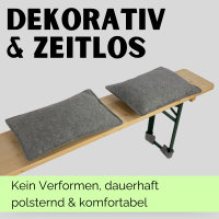 Sensalux Sitzkissen für Bierbänke, Sitzpolster aus robustem Nadelfilz, Apfelgrün 4er Pack