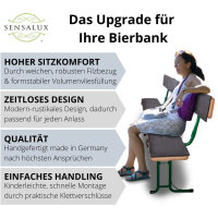 Sensalux Rückenlehnen-Polster für Bierzeltgarnitur, Nadelfilz-Auflage für hohen Sitzkomfort