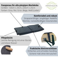 Sensalux Rückenlehnen-Polster für Bierzeltgarnitur, Nadelfilz-Auflage für hohen Sitzkomfort