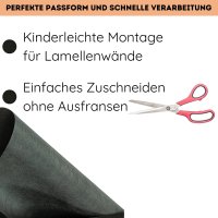 AMF Life Lamellenwand-Hintergrund, Vlies, schwarz-anthrazit, Witterungsbeständig, Größe wählbar 0,75m x 25m