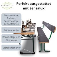 Sensalux Bierzeltgarnitur-Set, Bankauflagen, Bodenschoner, Rückenpolster, perfekt ausgestattet für jeden Anlass