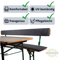 Sensalux Bierzeltgarnitur-Set, Länge: 120cm, Rücken: 2x  Grau-Grau