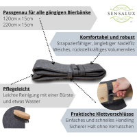 Sensalux Bierzeltgarnitur-Set, Länge: 220cm, Bank: 2x Grau-Grün Ohne Rückenpolster
