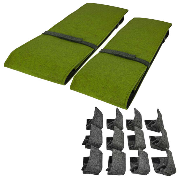 Sensalux Bierzeltgarnitur-Set, Länge: 220cm, Bank: 2x Grau-Grün Ohne Rückenpolster, 12x Bodenschoner - Grau