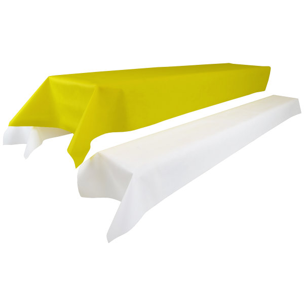 Sensalux abwaschbare Tischdecke, inkl. 2 weiße Bankauflagen 1m x 2,5m Gelb